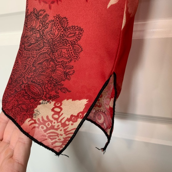 Studio Y red semi sheer, tie back top - Picture 11 of 11